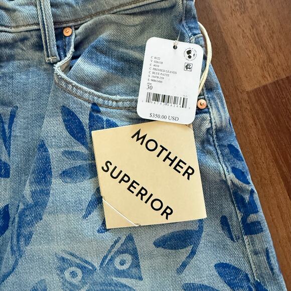 NWT MOTHER SUPERIOR The Lasso Sneak Jean in Pressed Leaves Wash Sz 30 Wide Leg - Picture 8 of 12